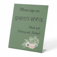 Sinal de Pedestal do Livro de Convidado de Casamen