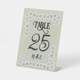 Sinal de Pedestal floral do ouro moderno personali