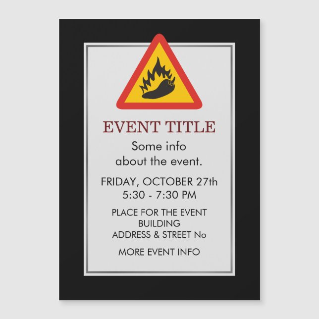 Sinal de perigo de pimenta quente (Frente)