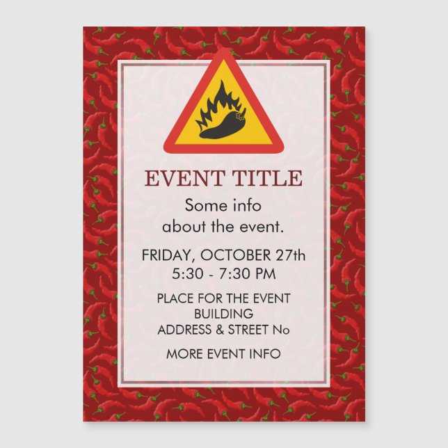 Sinal de perigo de pimenta quente (Frente)