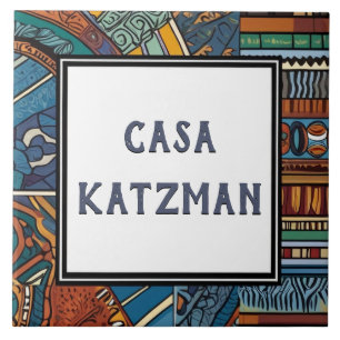 Sinal de Placa de Nome da Casa Abstrato Azul Moder