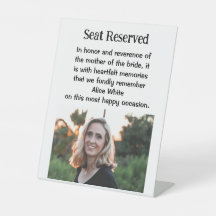 Sinal de Placa Memorial de Casamento da Noiva