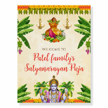 Sinal de pooja indiano Sinal de pooja Satyanarayan