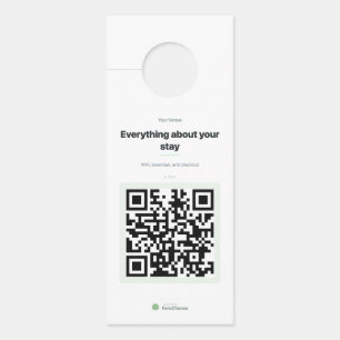 Sinal de Porta com Código QR para Hotéis e Quartos