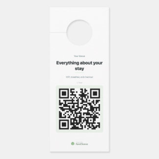 Sinal de Porta com Código QR para Hotéis e Quartos