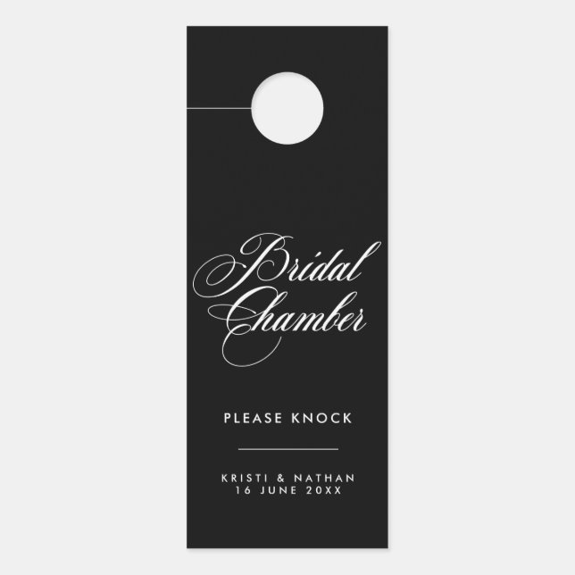 Sinal de Porta de Casamento da Câmara Bridal Elega (Frente)