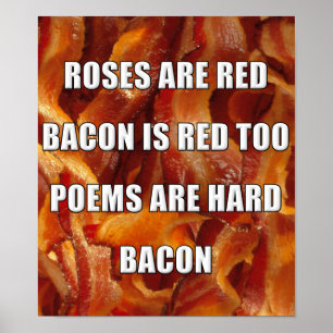 Sinal de Poster Bacon Poem Engraçado