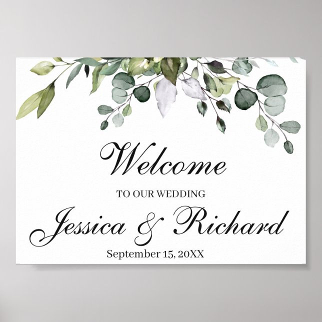 Sinal de Poster de Boas-vindas do Eucalyptus Weddi (Frente)
