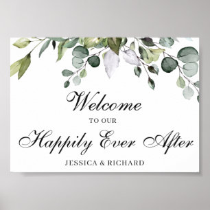 Sinal de Poster de Boas-vindas do Eucalyptus Weddi
