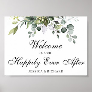 Sinal de Poster de Boas-vindas do Eucalyptus Weddi