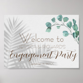 Sinal de Poster de Boas-vindas do Noivado Eucalypt