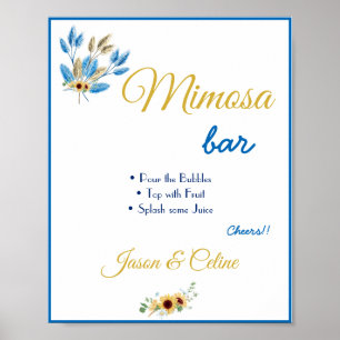 Sinal de Poster de Casamento do Mimosa Bar