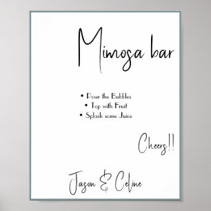 Sinal de Poster de Casamento do Mimosa Bar