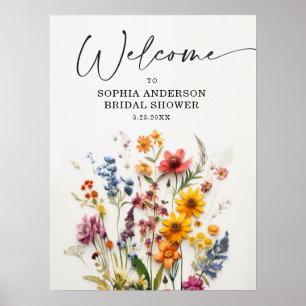 Sinal de Poster de Chá de panela de Flores Selvage