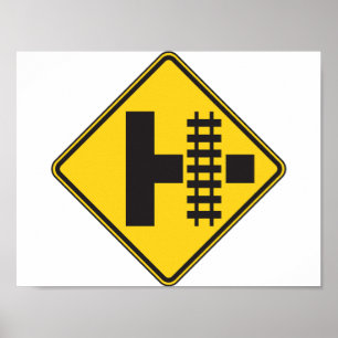 Sinal de Poster de Cruzamento Ferroviário