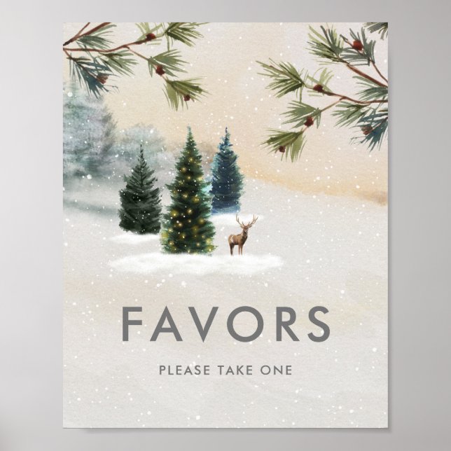 Sinal de Poster de Favors de Noiva Florestal (Frente)