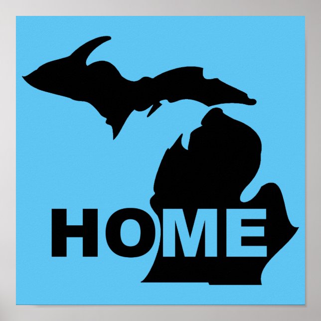 Sinal de Poster de Michigan Longe de Casa no Estad (Frente)