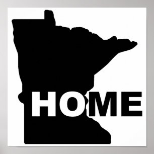 Sinal de Poster de Minnesota Casa Longe do Estado