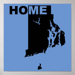 Sinal de Poster de Rhode Island Casa Longe do Esta