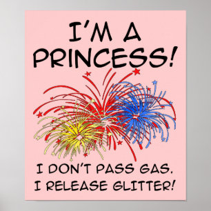 Sinal de Poster Divertido Brilhante Princesa Liber