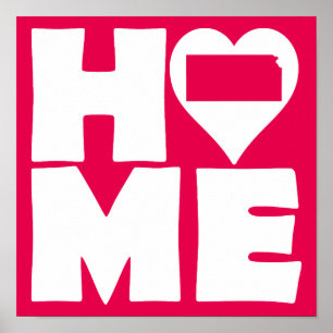 Sinal de Poster do Estado de Kansas Home Heart