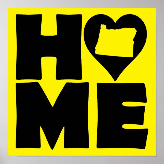 Sinal de Poster do Estado de Oregon Home Heart (Frente)