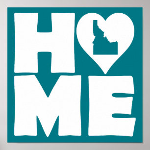 Sinal de Poster do Estado do Coração de Casa Ida