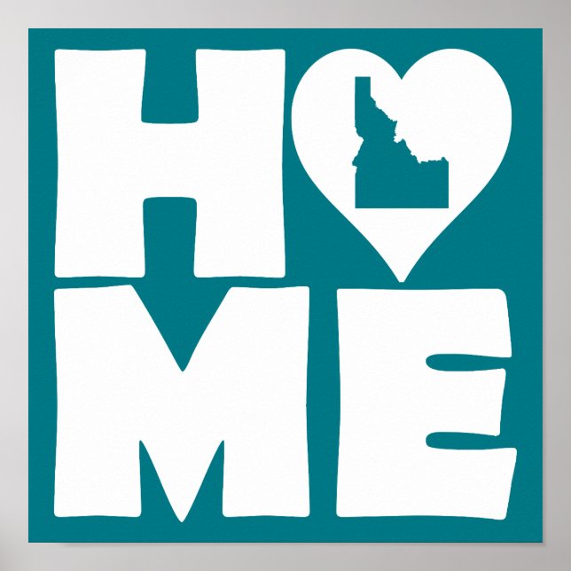 Sinal de Poster do Estado do Coração de Casa Idaho (Frente)