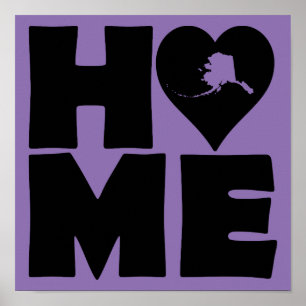 Sinal de Poster do Estado do Coração do Alaska H