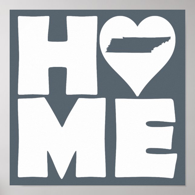 Sinal de Poster do Estado do Coração do Tennessee  (Frente)