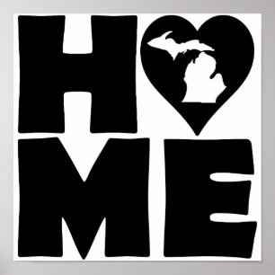 Sinal de Poster do Estado do Coração em Michigan