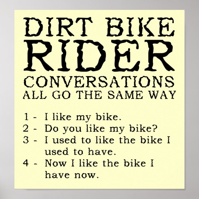 Sinal de Poster engraçado para conversas de moto (Frente)