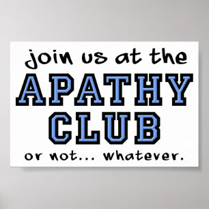 Sinal de Poster Funny Club Apathy
