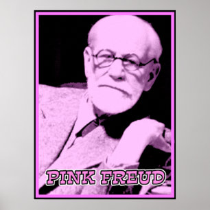 Sinal de Poster Funny Freud Rosa Impressão