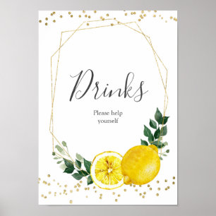 Sinal de Poster para as bebidas de limão com comp