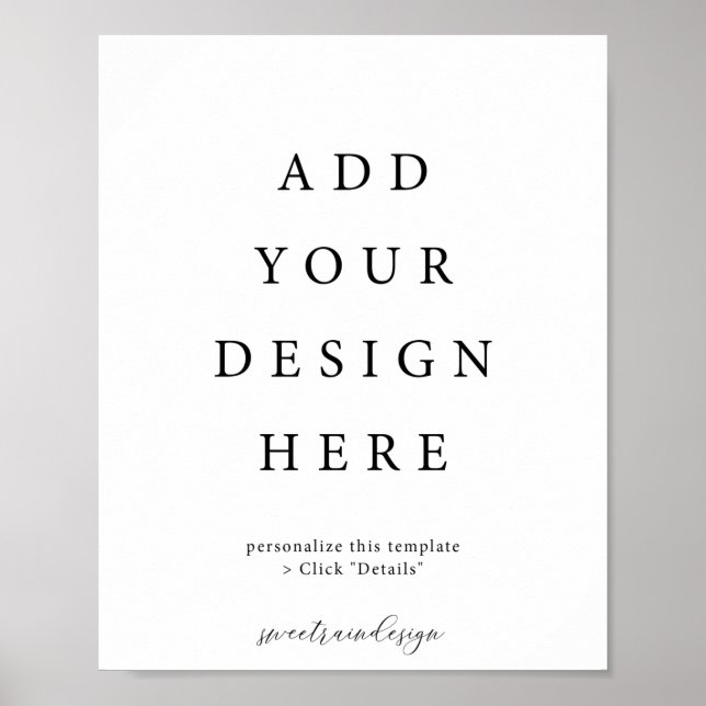 Sinal de Poster vertical/retrato 8x10" (Frente)