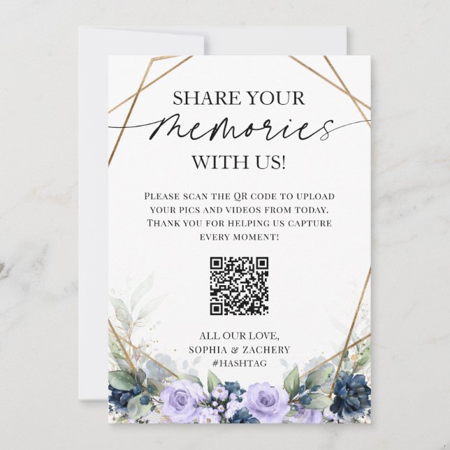 Sinal de QR Code para Upload de Fotos de Casamento (Frente)