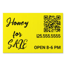 🐝 Sinal de QR de Negócios de Mel Personalizado à