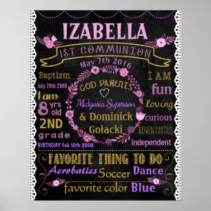 sinal de quadro de comunhão de flores poster 235