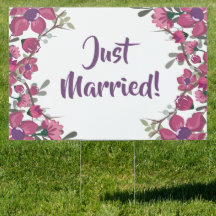 Sinal de Recem casados Floral Decorativo Russo