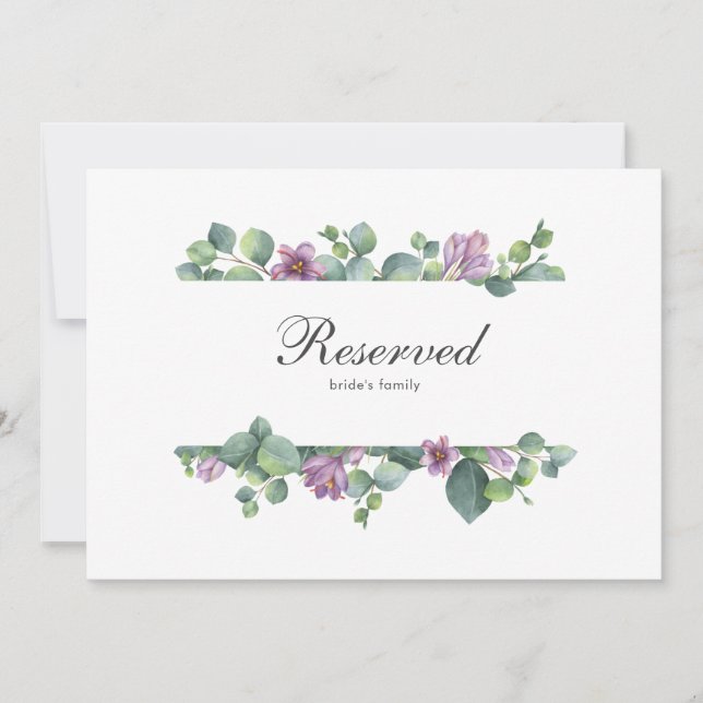 Sinal de Reserva de Casamento com Folhagem Verde d (Frente)