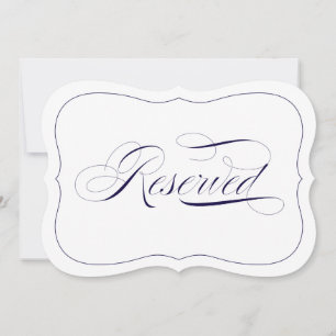 Sinal de Reservado de Casamento Azul Marinho Elega