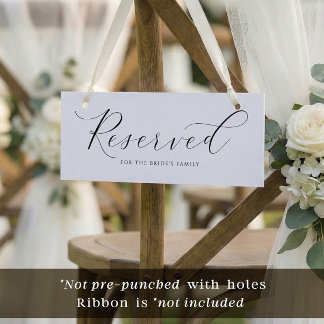 Sinal de Reservado para Casamento Elegante para Pe