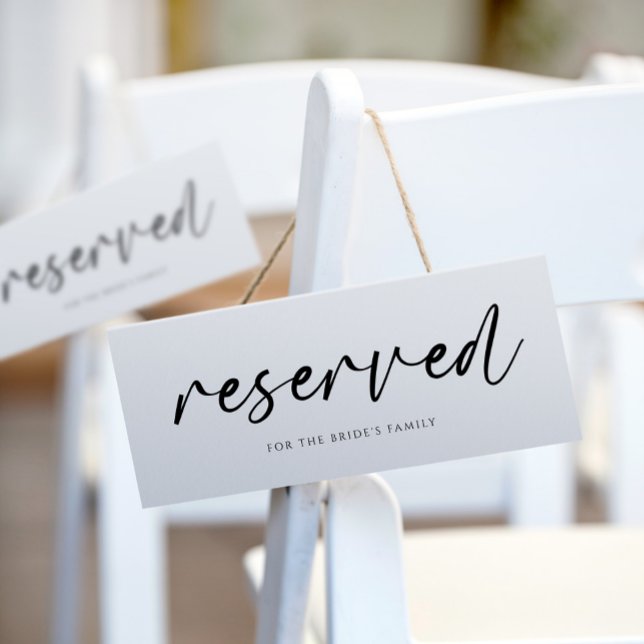 Sinal de Reservado para Casamento Moderno com Letr (Criador carregado)