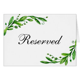 Sinal de reservado para casamento verde. Cartão de