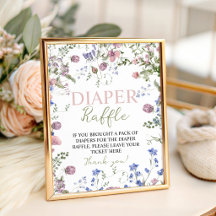 Sinal de Rifas de Fraldas Wildflower