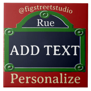 Sinal de rua de Paris, adicionar texto, Azulejo