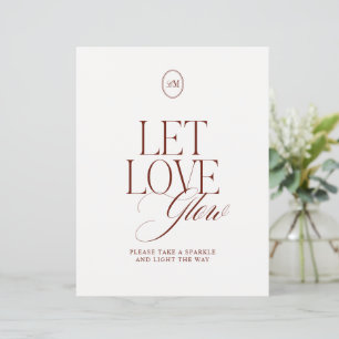 Sinal de Saída de Casamento Let Love Glow Sparkler