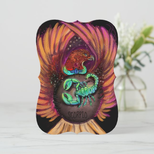 Sinal de Scorpio Zodiac Convite (Em pé/Frente)