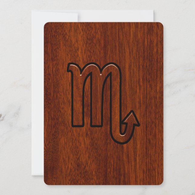 Sinal de Scorpio Zodiac no Estilo de Mahogany (Frente)
